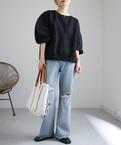 「ap retro」 長袖ニット FREE アイボリー レディース_画像8