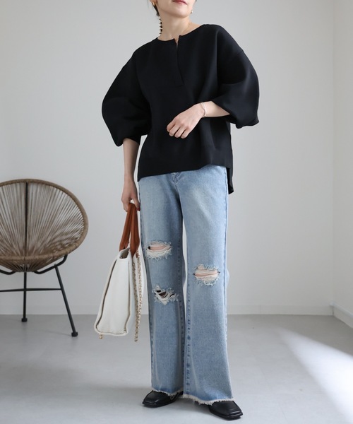 「ap retro」 長袖ニット FREE アイボリー レディース_画像9