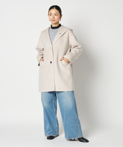 【お値下げ】美品　HELIOPOLE エリオポール　 コート　アウター　36 HELIOPOLE（エリオポール） コート アウター DOUBLE FACE HOODIE COAT