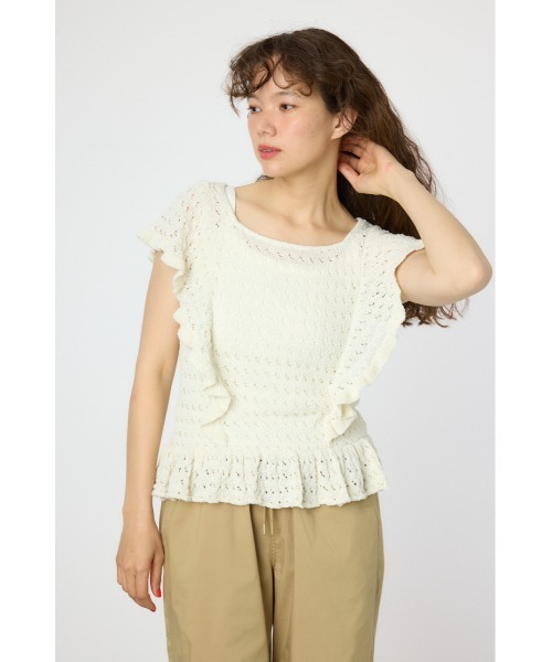 「RODEO CROWNS WIDE BOWL」 半袖ニット FREE ホワイト レディース_画像9