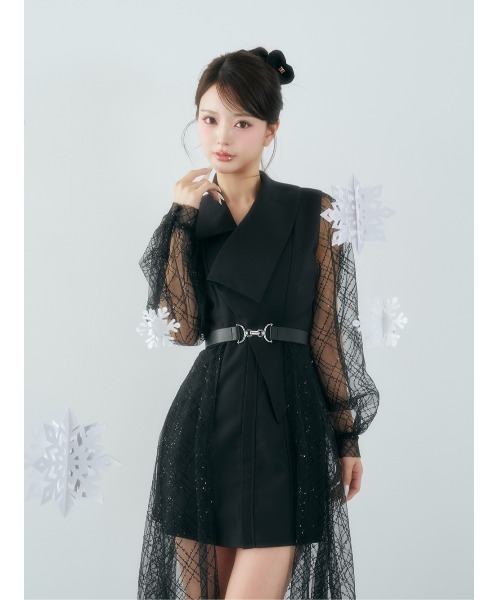 ダーリッチ　スパンコールシアー2Wayワンピース Darich（ダーリッチ） ワンピース スパンコールシアー2Wayワンピース