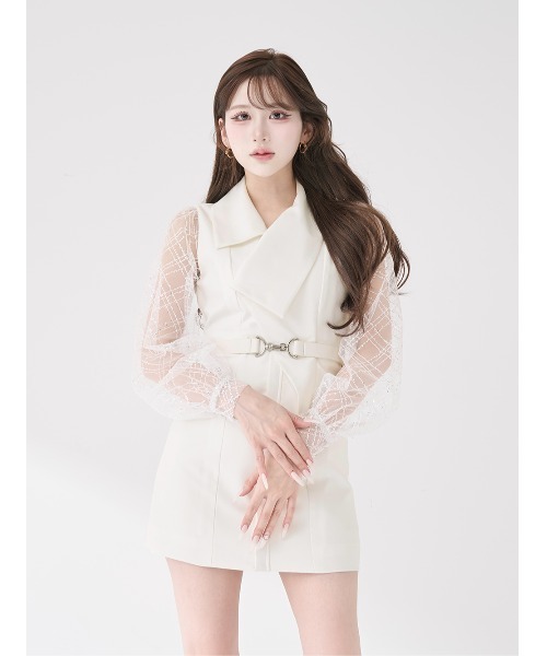 Darich スパンコールシアー2Wayワンピース Darich（ダーリッチ） ワンピース スパンコールシアー2Wayワンピース