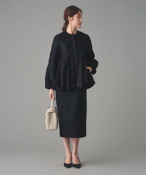 ユナイテッドアローズジャガードジャケットネイビー38 UNITED ARROWS（ユナイテッドアローズ） ジャケット ノーカラー