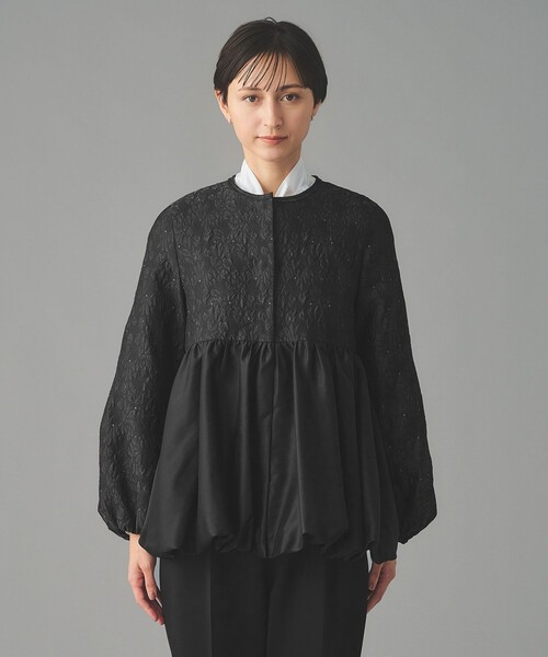 ユナイテッドアローズジャガードジャケットネイビー38 UNITED ARROWS（ユナイテッドアローズ） ジャケット ノーカラー