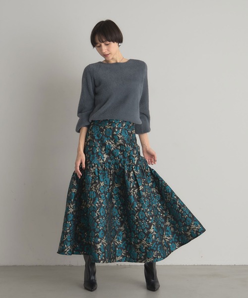 &. NOSTALGIA（ノスタルジア） スカート フラワージャガードスカート
