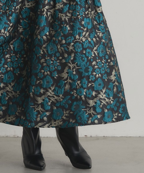 &. NOSTALGIA（ノスタルジア） スカート フラワージャガードスカート