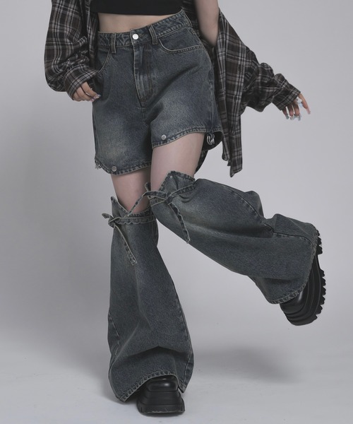 ジーンズ デニム デニムパンツ マルチウェイセパレートデニム レディースの画像