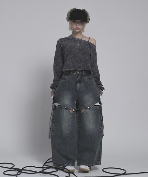 ジーンズ デニム デニムパンツ マルチウェイセパレートデニム レディースの画像