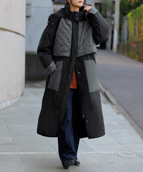 HUG.U（ハグユー） モッズコート コート 中綿 × 撥水 モッズコート
