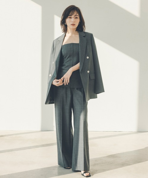 anuan テーラードジャケット ライトグレー ベルト付き anuans（アニュアンス） テーラードジャケット MEDIUM グレー