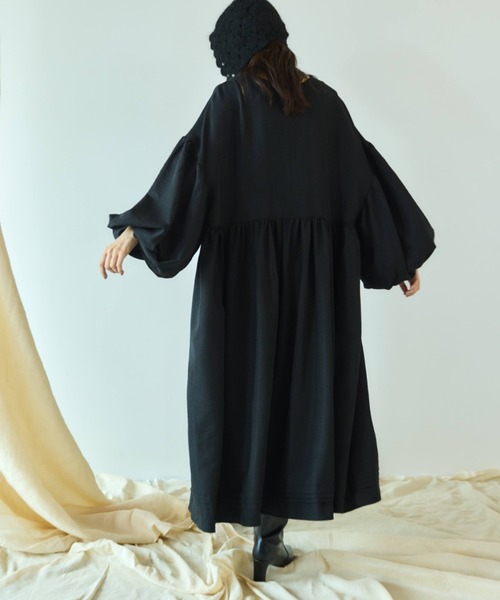 「Libra Cue」 7分袖ワンピース 1 ボルドー レディース_画像5