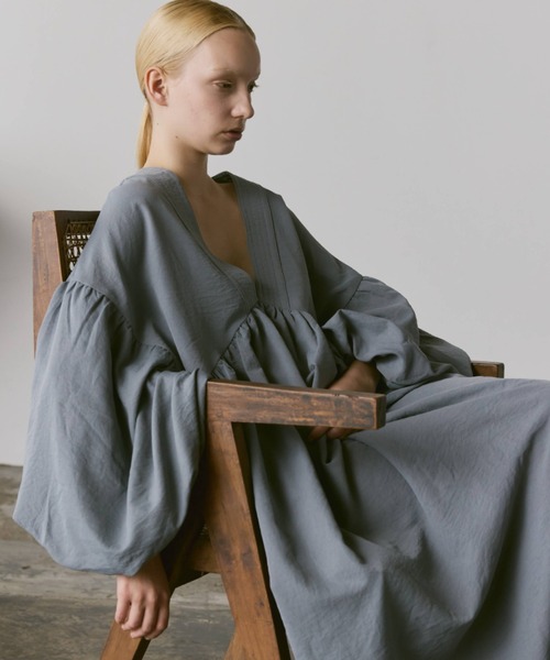 「Libra Cue」 7分袖ワンピース 1 ボルドー レディース_画像8