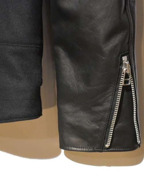 革ジャン ライダース S100 MELTON COW LEATHER RIDERS JACKET メンズの画像