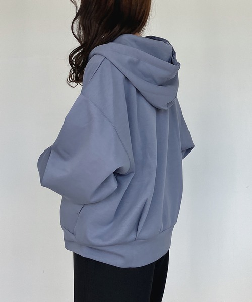 「AS KNOW AS plus」 ジップアップパーカー FREE チャコールグレー レディース_画像7