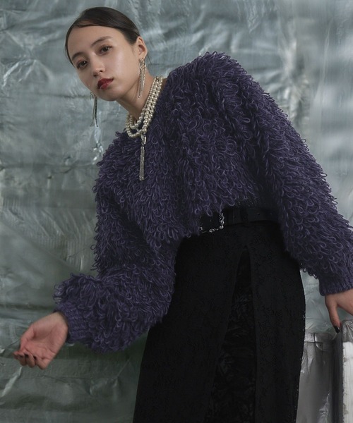 「HARE」 ニットボレロ FREE グレー レディース_画像9