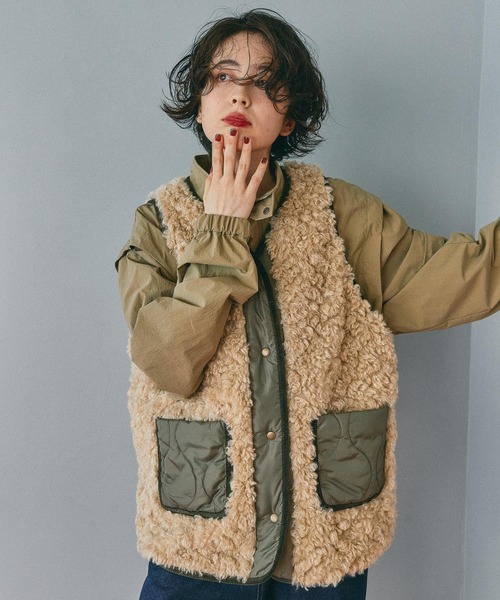 niko and…（ニコアンド） ベスト MEDIUM ベージュ レディース