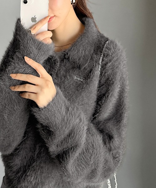 「mily bilet」 長袖ニット MEDIUM チョコ レディース_画像8