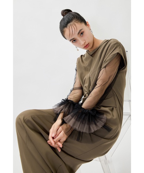 「niana」 ノースリーブワンピース M ベージュ レディースの画像