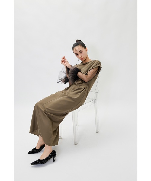 「niana」 ノースリーブワンピース M ベージュ レディースの画像