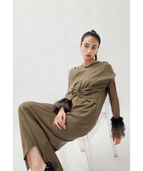 「niana」 ノースリーブワンピース M ベージュ レディースの画像