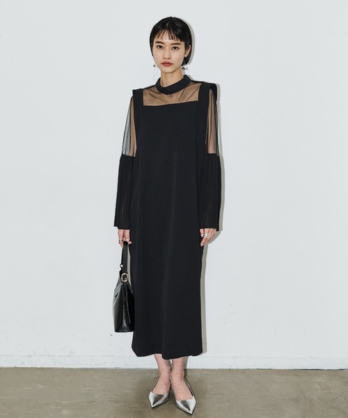 「AIC.」 長袖ワンピース FREE ブラック レディース_画像3