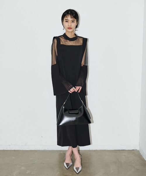 「AIC.」 長袖ワンピース FREE ブラック レディース_画像7