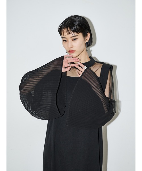 「AIC.」 長袖ワンピース FREE ブラック レディース_画像8