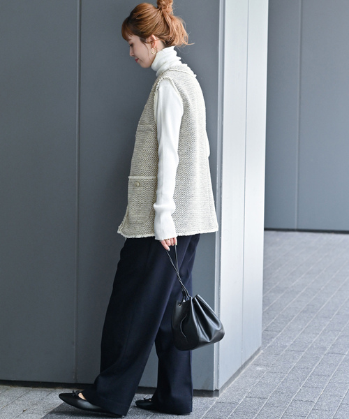 「B.C STOCK」 「Simplicite」ベスト FREE ネイビー レディース_画像4