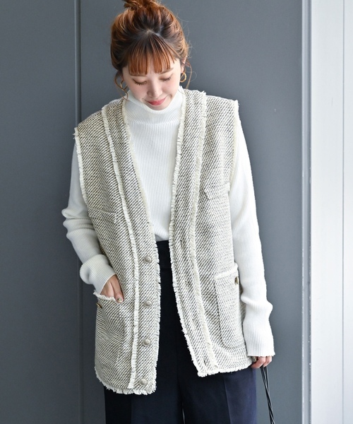 「B.C STOCK」 「Simplicite」ベスト FREE ネイビー レディース_画像6