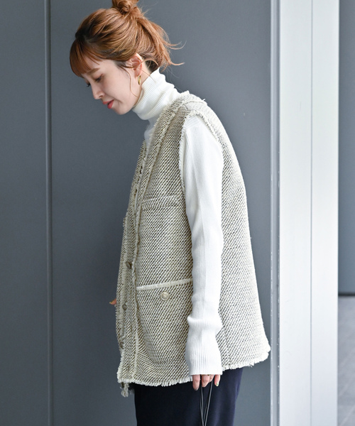 「B.C STOCK」 「Simplicite」ベスト FREE ネイビー レディース_画像7