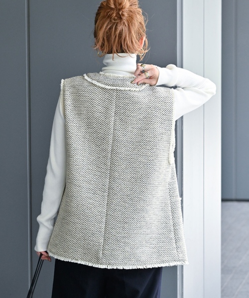 「B.C STOCK」 「Simplicite」ベスト FREE ネイビー レディース_画像8