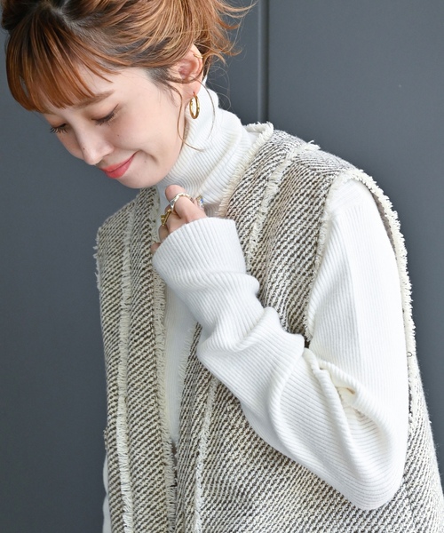 「B.C STOCK」 「Simplicite」ベスト FREE ネイビー レディース_画像9