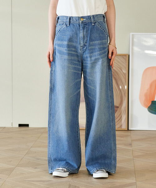 ワイドパンツ ジーンズ デニム デニムパンツ レディースの画像