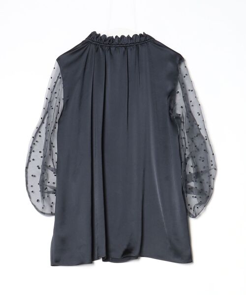 「EFFE BEAMS」 7分袖ブラウス 38 ネイビー レディース_画像2