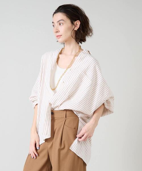 「Liesse」 長袖シャツ - ベージュ レディース_画像5