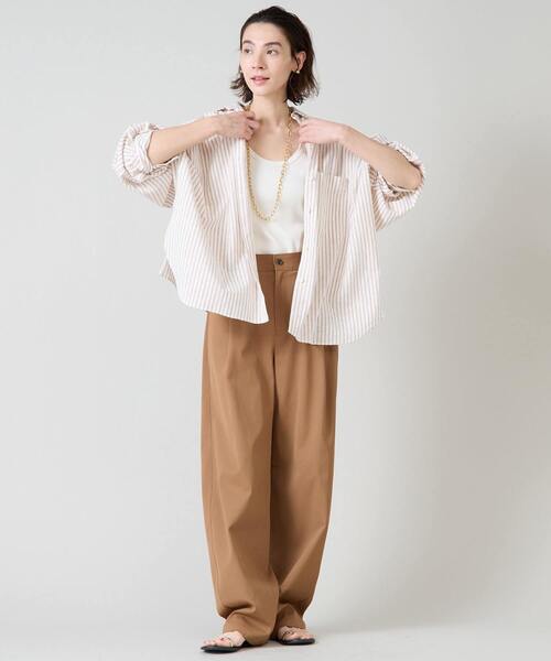 「Liesse」 長袖シャツ - ベージュ レディース_画像9