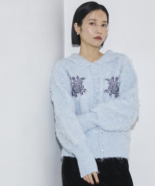 「Firsthand」 ニットカーディガン FREE チャコールグレー レディース_画像2