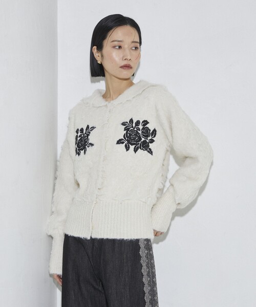 「Firsthand」 ニットカーディガン FREE チャコールグレー レディース_画像6