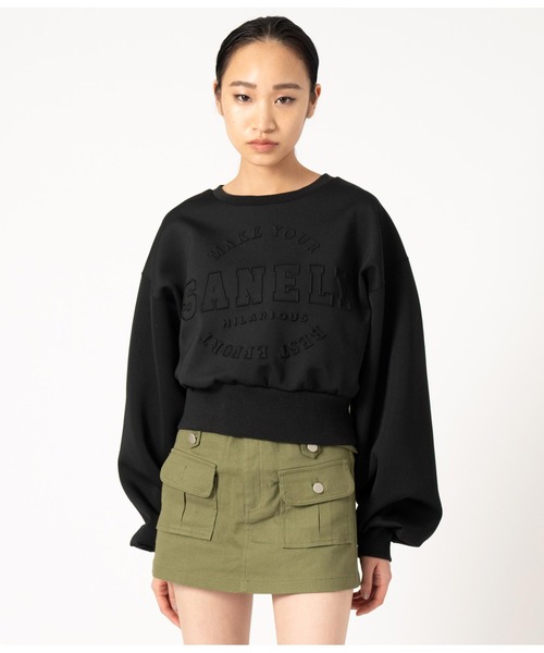 「ANAP」 スウェットカットソー FREE ブラック レディース_画像7