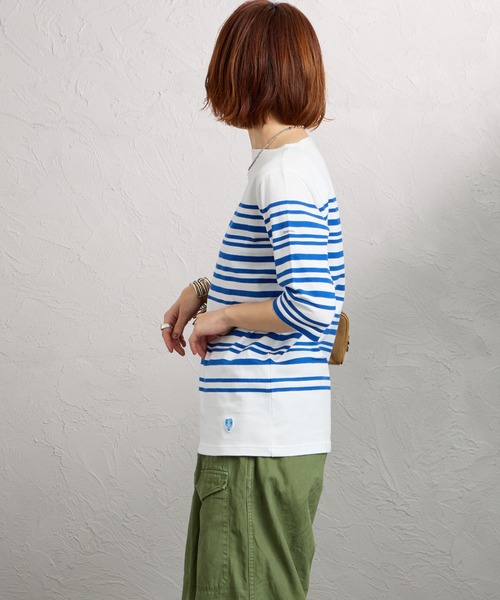 ORCIVAL（オーシバル） tシャツ ボートネック 5分袖ボーダーカットソー