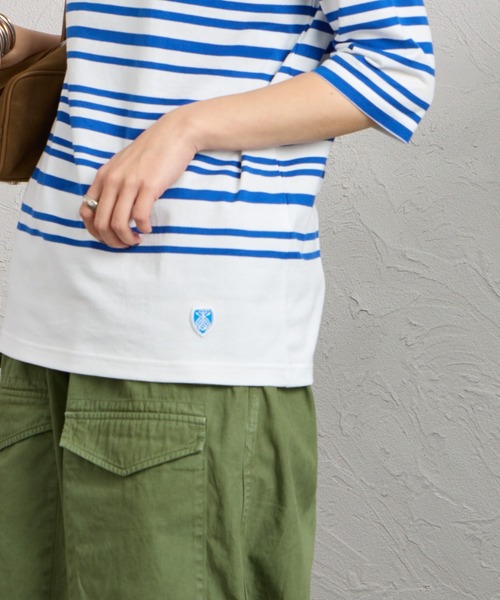 ORCIVAL（オーシバル） tシャツ ボートネック 5分袖ボーダーカットソー