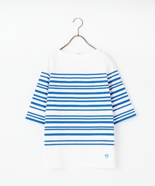 ORCIVAL（オーシバル） tシャツ ボートネック 5分袖ボーダーカットソー