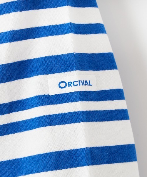 ORCIVAL 青ボーダー ORCIVAL（オーシバル） tシャツ ボートネック 5分袖ボーダーカットソー