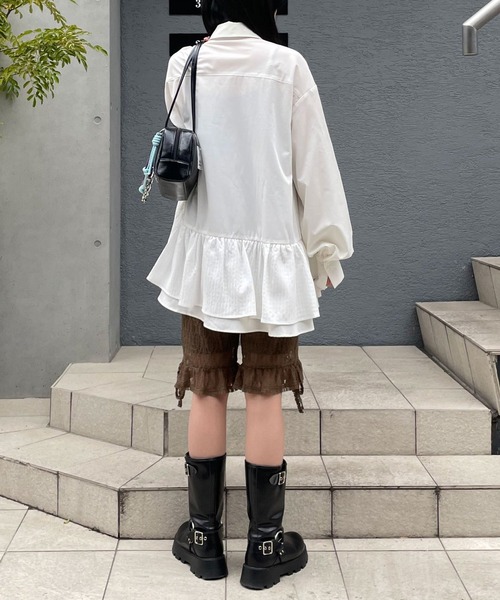 CIAOPANIC（チャオパニック） パンツ 裾フリルレースバイカーショーツ