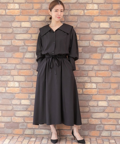 「PREFERIR」 シャツワンピース SMALL モカ レディース_画像3