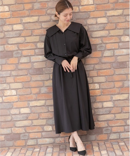 「PREFERIR」 シャツワンピース SMALL モカ レディース_画像4