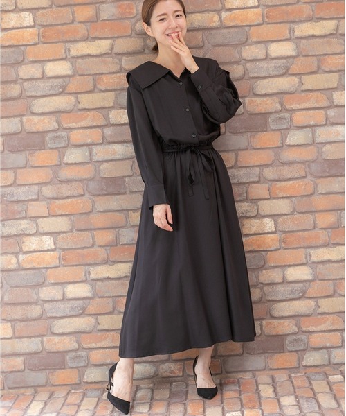 「PREFERIR」 シャツワンピース SMALL モカ レディース_画像8