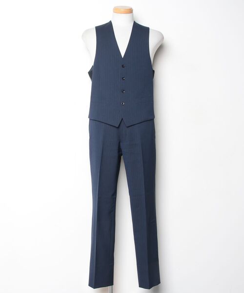 A6新品未使用！高品質！高級感のある最新ネイビー3ピーススーツ！素敵な１着！秋冬 SUIT SELECT 3ピーススーツ A6 ネイビー メンズ : ZOZOTOWN Yahoo!店