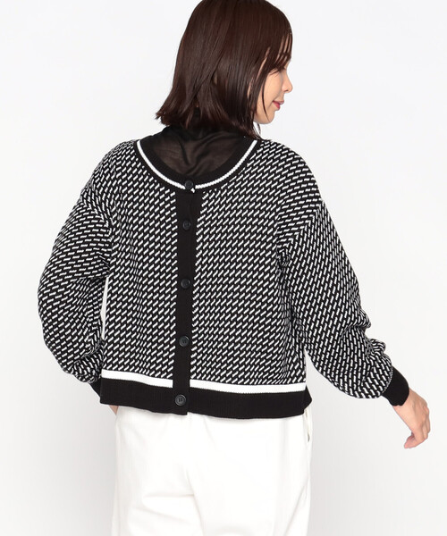 「COMME CA ISM」 ニットカーディガン MEDIUM ブラック レディース_画像4