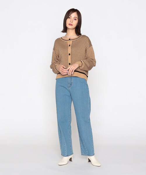 「COMME CA ISM」 ニットカーディガン MEDIUM ブラック レディース_画像6